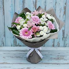 Букет цветов из:  Герберы, Альстромерии и Хризантемы #REPLACE_PRED# Владимировской