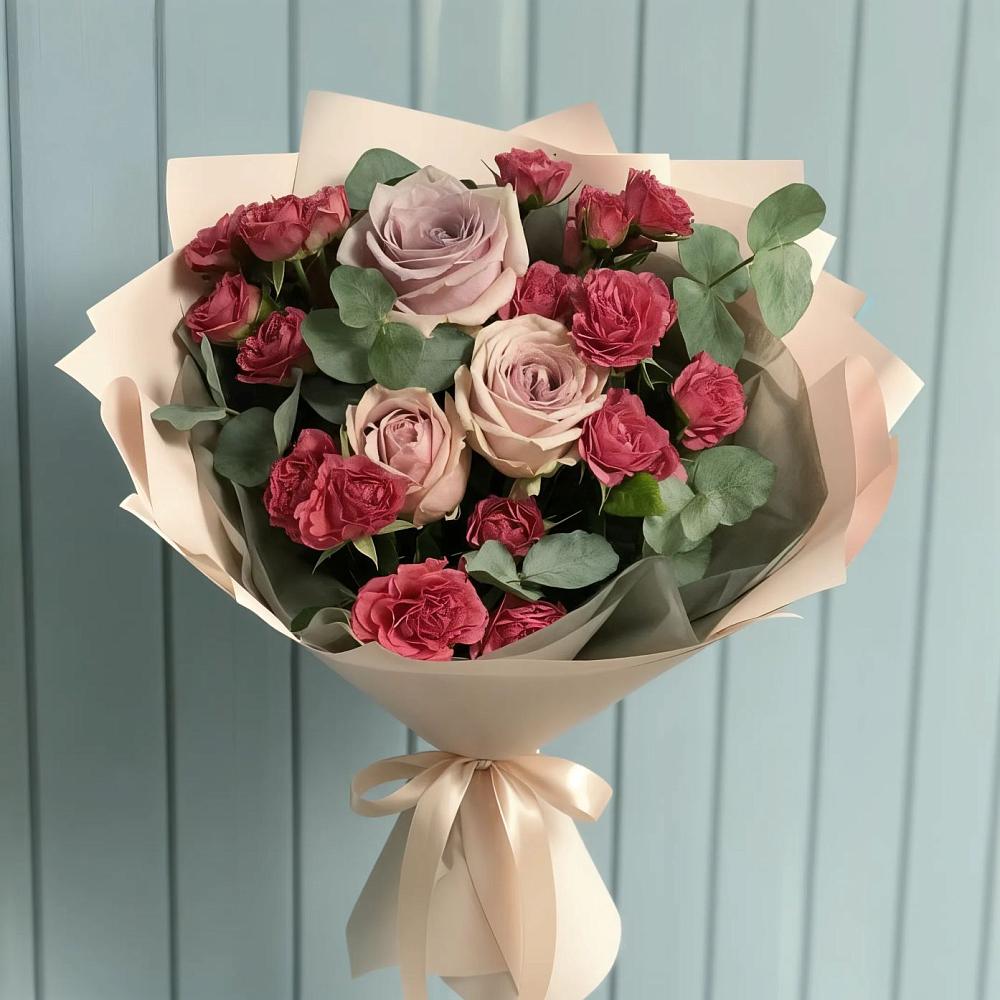Букет цветов из: Гвоздики и Розы во Владимировской