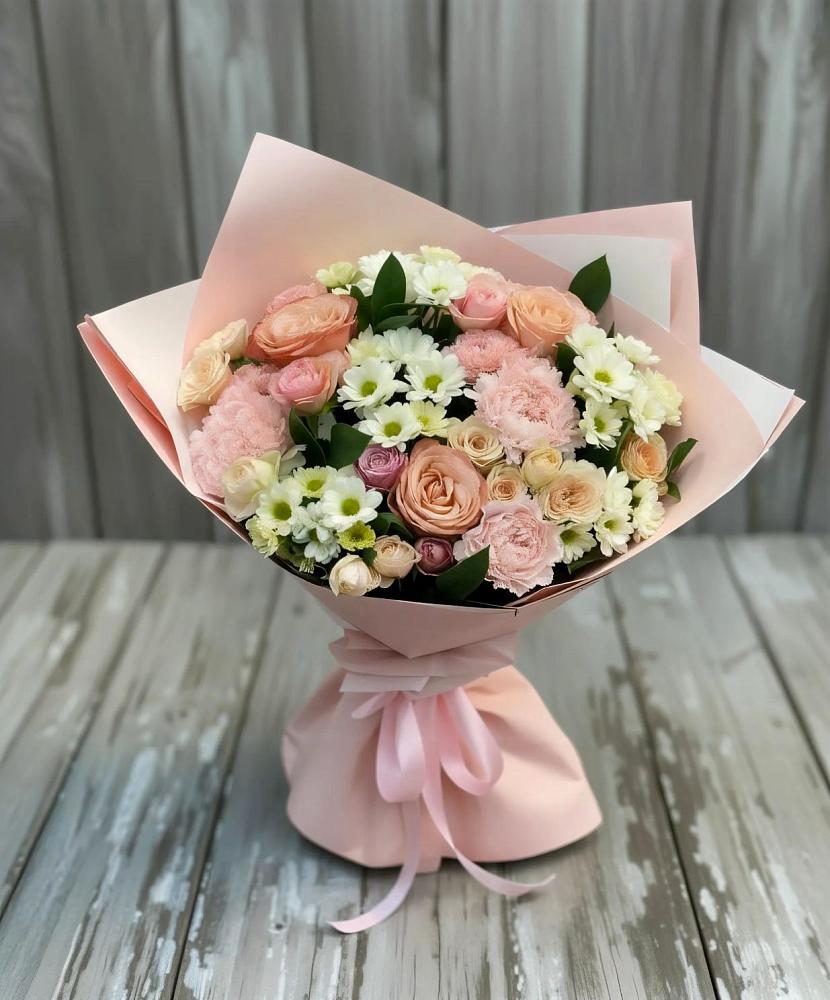 Букет цветов из: Гвоздики, Розы и Хризантемы во Владимировской