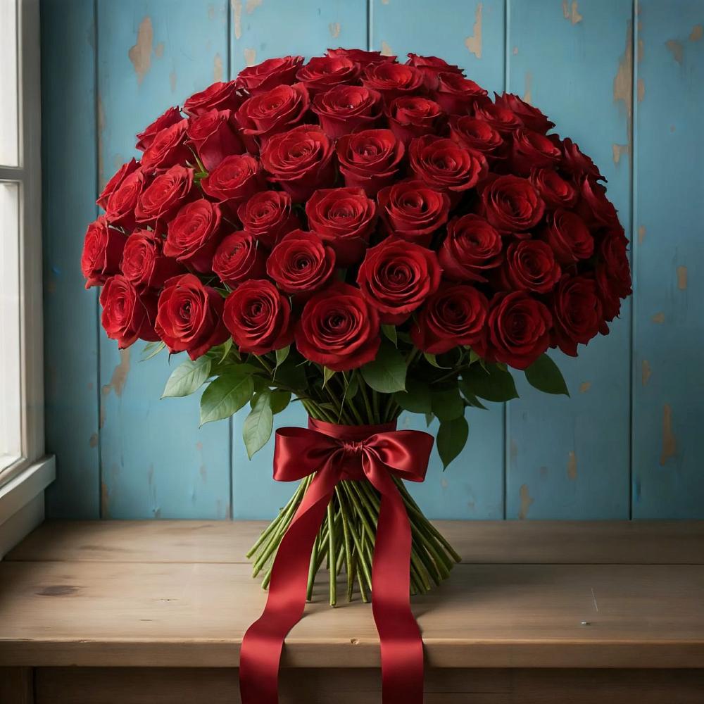 Букет Красные розы Блэк Меджик во Владимировской