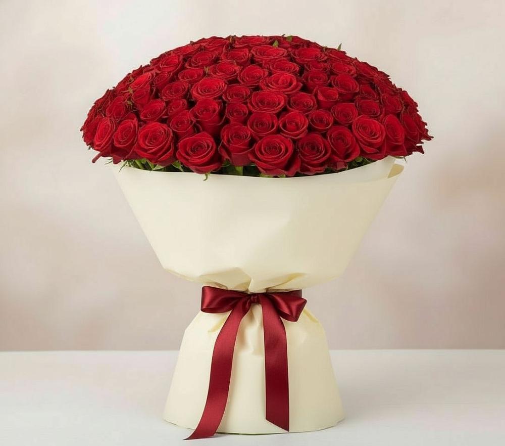 Букет 101 Красная роза Милано во Владимировской