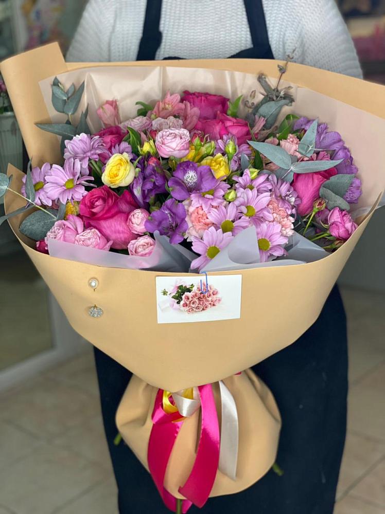 Букет цветов из: Хризантемы, Гвоздики и Альстромерии во Владимировской