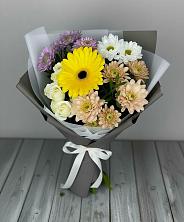 Букет цветов из:  Розы, Герберы и Хризантемы во Владимировской