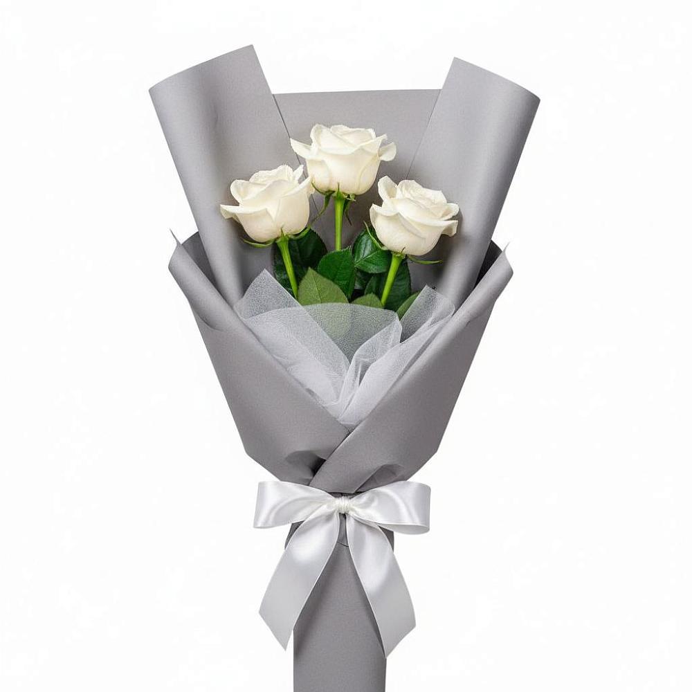 Букет 3 белые розы во Владимировской