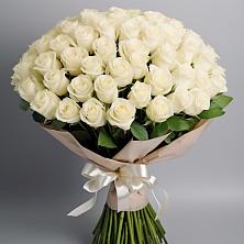 Букет 101 беля роза Белоснежка во Владимировской