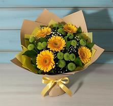 Букет цветов из:  Герберы и Хризантемы во Владимировской