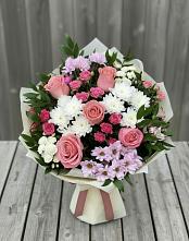 Букет цветов из:  Альстромерии, Гвоздики, Розы и Хризантемы #REPLACE_PRED# Владимировской