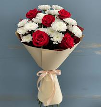 Букет цветов из:  Розы и Хризантемы #REPLACE_PRED# Владимировской