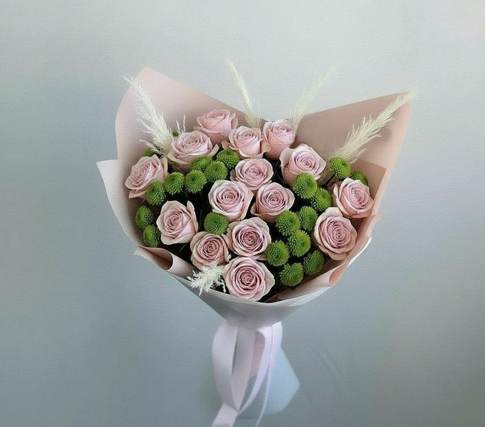 Букет цветов из: Розы и Хризантемы во Владимировской