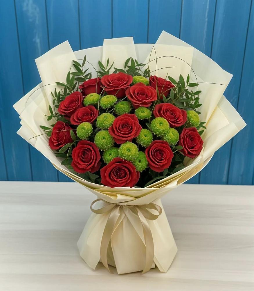 Букет цветов из: Розы и Хризантемы во Владимировской