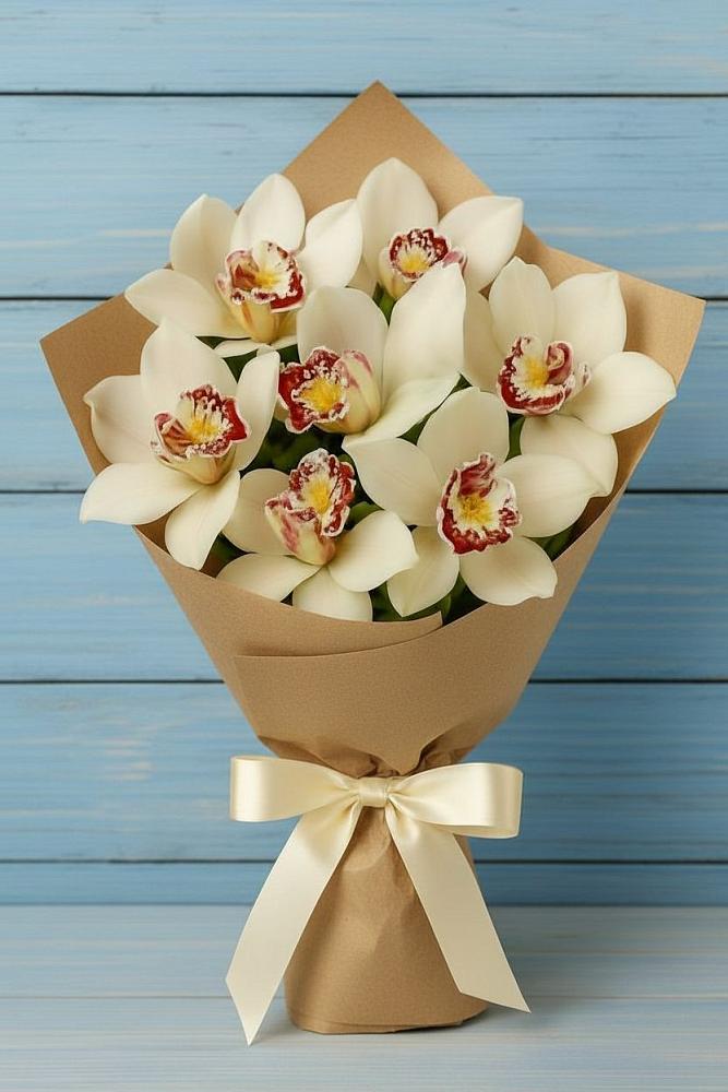 Букет цветов из: Орхидеи и Розы во Владимировской